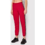 Przecenione Czerwone Spodnie dresowe damskie sportowe marki DKNY | Donna Karan w rozmiarze S 