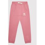 Przecenione Różowe Spodnie dziecięce dresowe marki Hummel w rozmiarze 92 