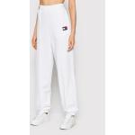 Przecenione Białe Spodnie dresowe damskie marki Tommy Hilfiger TOMMY JEANS w rozmiarze S 