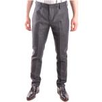 Szare Eleganckie spodnie melanżowe w stylu biznesowym marki DONDUP 
