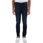 Niebieskie Jeansy rurki męskie metaliczne dżinsowe marki DONDUP w rozmiarze M 