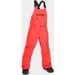 Przecenione Czerwone Elastyczne spodnie luźne z tafty marki Volcom w rozmiarze S 
