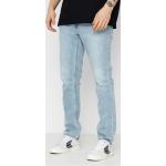 Niebieskie Proste jeansy męskie sprane gładkie rurki marki Volcom Vorta 