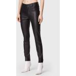 Przecenione Czarne Skórzane spodnie  damskie Skinny fit marki Guess Marciano w rozmiarze XL 