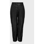 Przecenione Czarne Skórzane spodnie  damskie marki ONLY w rozmiarze S 