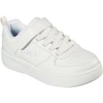 Białe Sneakersy na rzepy dla dzieci wodoodporne eleganckie syntetyczne marki Skechers w rozmiarze 32 