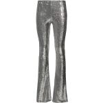 Srebrne Szerokie spodnie damskie z cekinami poliamidowe w rozmiarze XS 