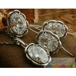Kolczyki z kryształkami eleganckie srebrne marki Jubilea 