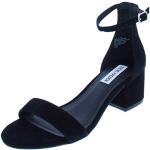 Czarne Sandały na obcasie damskie z zamszu na lato marki Steve Madden w rozmiarze 38 