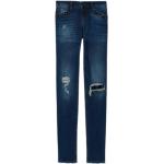 Niebieskie Jeansy rurki damskie z kamieniami Skinny fit dżinsowe marki Liu Jo 