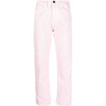 Różowe Elastyczne jeansy damskie z frędzlami dżinsowe na lato marki 3x1 