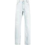 Niebieskie Proste jeansy męskie dżinsowe w rozmiarze L 