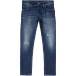 Niebieskie Proste jeansy męskie rurki dżinsowe marki DONDUP 