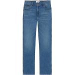 Niebieskie Proste jeansy do prania w pralce dżinsowe o szerokości 32 o długości 32 marki WRANGLER 