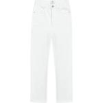 Białe Proste jeansy damskie dżinsowe na wiosnę 