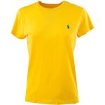 Żółte Koszulki damskie z krótkimi rękawami eleganckie marki Ralph Lauren w rozmiarze XL 