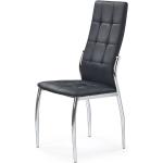 Srebrne Krzesła do jadalni tapicerowane pikowane w nowoczesnym stylu ze skóry syntetycznej marki Profeos.eu 