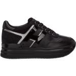 Czarne Sneakersy na koturnie damskie eleganckie marki Hogan w rozmiarze 40 