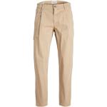 Beżowe Spodnie typu chinos męskie o szerokości 34 o długości 34 marki Jack & Jones 