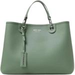 Zielone Shopper bags damskie eleganckie marki Emporio Armani 