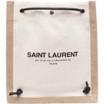 Białe Plecaki skórzane męskie eleganckie z bydlęcej skóry marki Saint Laurent Paris Saint Laurent 