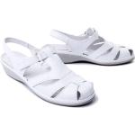 Przecenione Białe Sandały na koturnie damskie Rzepy na lato marki SUAVE w rozmiarze 40 
