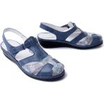 Niebieskie Sandały na koturnie damskie z wyjmowanymi wkładkami Rzepy na lato marki SUAVE w rozmiarze 40 