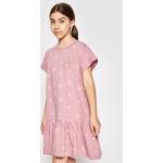 Przecenione Różowe Sukienki dziecięce letnie dla dziewczynek marki Femi Stories w rozmiarze 140 