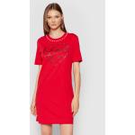 Przecenione Czerwone Sukienki dzienne damskie marki MOSCHINO w rozmiarze L 