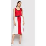Przecenione Czerwone Sukienki dzienne damskie marki Tommy Hilfiger w rozmiarze M 
