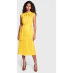 Przecenione Żółte Sukienki koktajlowe damskie marki DKNY | Donna Karan w rozmiarze XXS 