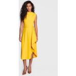 Przecenione Żółte Sukienki koktajlowe damskie marki DKNY | Donna Karan w rozmiarze S 