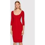 Przecenione Czerwone Sukienki koktajlowe damskie marki Elisabetta Franchi w rozmiarze 3 XL 