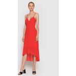 Przecenione Czerwone Sukienki koktajlowe damskie marki MORGAN w rozmiarze L 