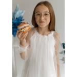Białe Sukienki dziecięce letnie dla dziewczynek tiulowe - Pierwsza Komunia 