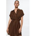 Przecenione Brązowe Sukienki koszulowe damskie marki Mango w rozmiarze XL 