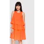 Przecenione Pomarańczowe Sukienki damskie na lato marki Armani Exchange w rozmiarze XXS 