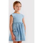 Niebieskie Sukienki dziecięce letnie dla dziewczynek marki Mayoral 