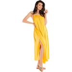 Żółte Sukienki dzienne damskie z wiskozy maxi marki awama w rozmiarze XL 