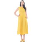 Żółte Sukienki na zamek damskie bez rękawów z wiskozy marki Max Mara w rozmiarze XL 