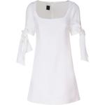 Białe Sukienki na zamek damskie z krótkimi rękawami z poliestru marki PINKO w rozmiarze XS 