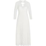 Białe Sukienki na zamek damskie z koronki z dekoltem w serek dla panny młodej w rozmiarze XL 