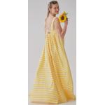 Żółte Eleganckie sukienki damskie w paski marki Agi Jensen Design 