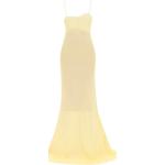 Żółte Sukienki wieczorowe damskie na cienkich ramiączkach z motywem wielorybów z wiskozy z dekoltem w kształcie serca marki Jacquemus w rozmiarze S 