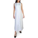 Niebieskie Długie sukienki damskie do prania ręcznego bez rękawów gładkie bawełniane z okrągłym dekoltem maxi na wiosnę marki JOHN RICHMOND w rozmiarze XL 