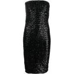 Czarne Sukienki sylwestrowe damskie z cekinami z poliestru z dekoltem typu carmen marki P.A.R.O.S.H. w rozmiarze XS 