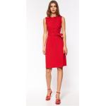 Czerwone Sukienki z paskiem damskie z wiskozy marki Nife w rozmiarze M 