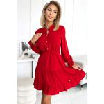 Czerwone Sukienki ze stójką damskie z elastanu marki Numoco w rozmiarze XL 