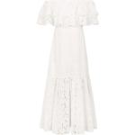 Białe Sukienki rozkloszowane damskie z falbankami na lato w rozmiarze S 