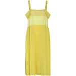 Żółte Eleganckie sukienki damskie na cienkich ramiączkach haftowane z wiskozy na lato w rozmiarze XS 